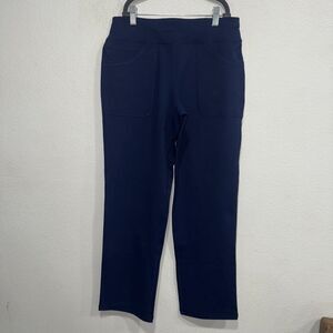 Lands End Pants Womens XS/Petit Navy Blue Activewear Crop  Pockets Stretch